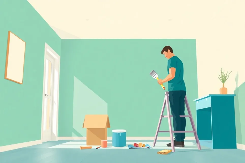 Intérieur rénové après travaux de peinture à Louviers