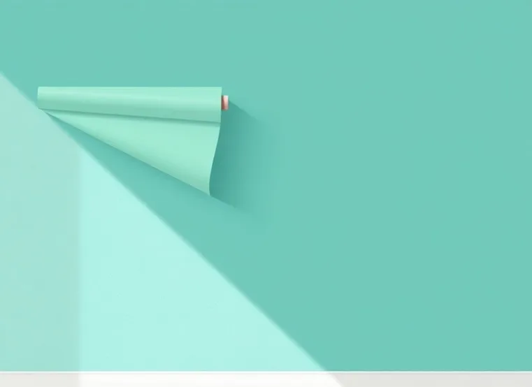 Pose de papier peint, rouleau et brosse à maroufler